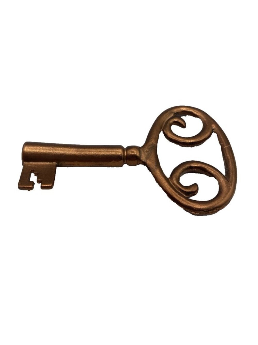 Vintage Brass Copper Skeleton Key 3.5 In Old Patina Rustic Primitive Decor
